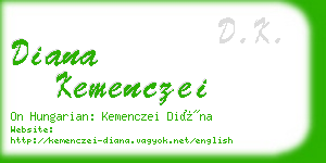 diana kemenczei business card